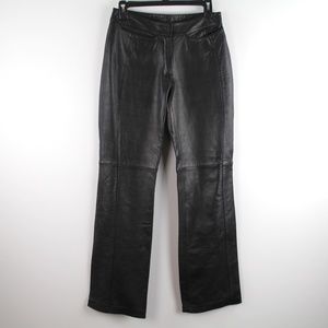 Metropolis Couloir Black Buttery Soft Leather Bootcut Moto Pants 6